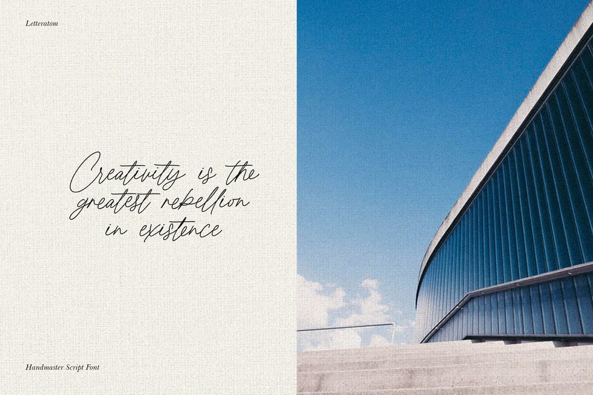 Handmaster Monoline Handwritten, a Script Font by Letteratom (Photo 4 of 13)
