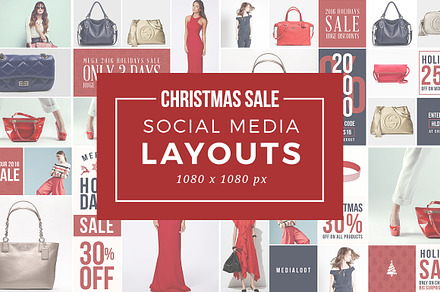 Christmas Sale Social Media Layouts, a Templates & Theme by Medialoot