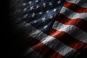 American flag appears prominently, a Photo by Pavel_design