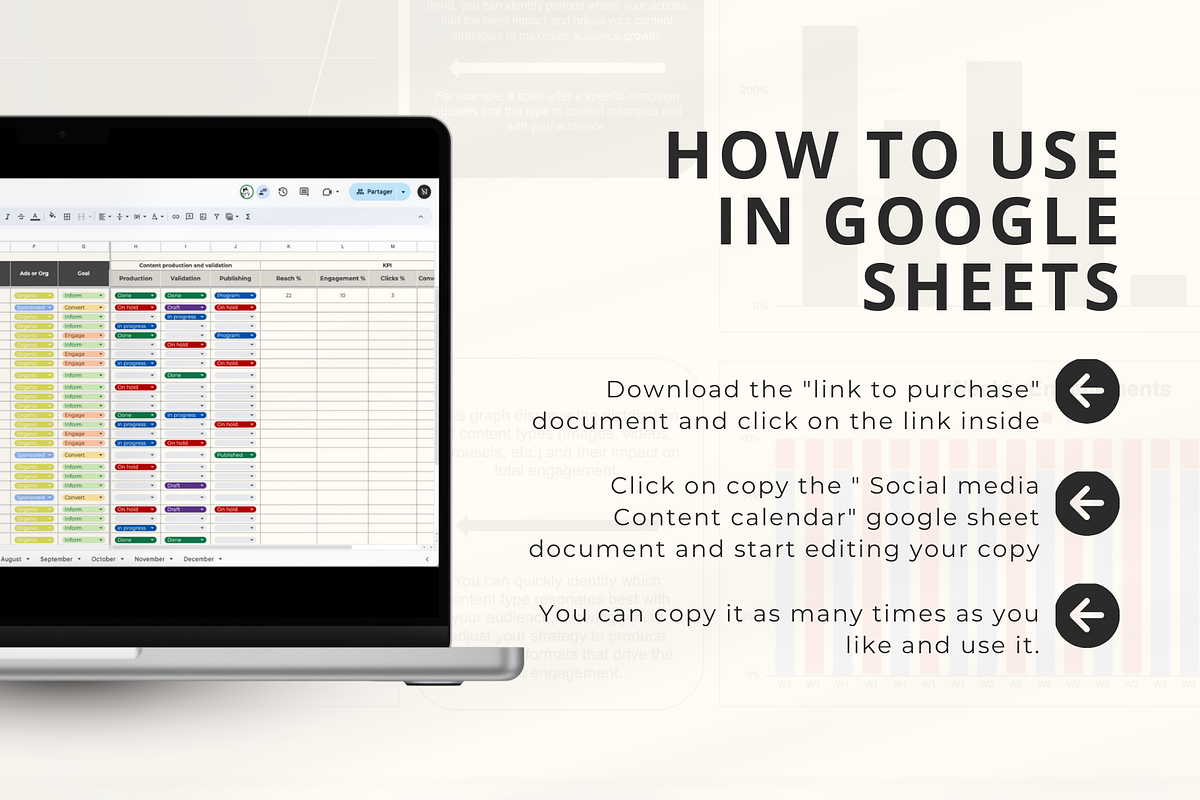 Google Sheet Content Calendar 2025, a Social Media Template by Marketello Studio (Photo 4 of 6)