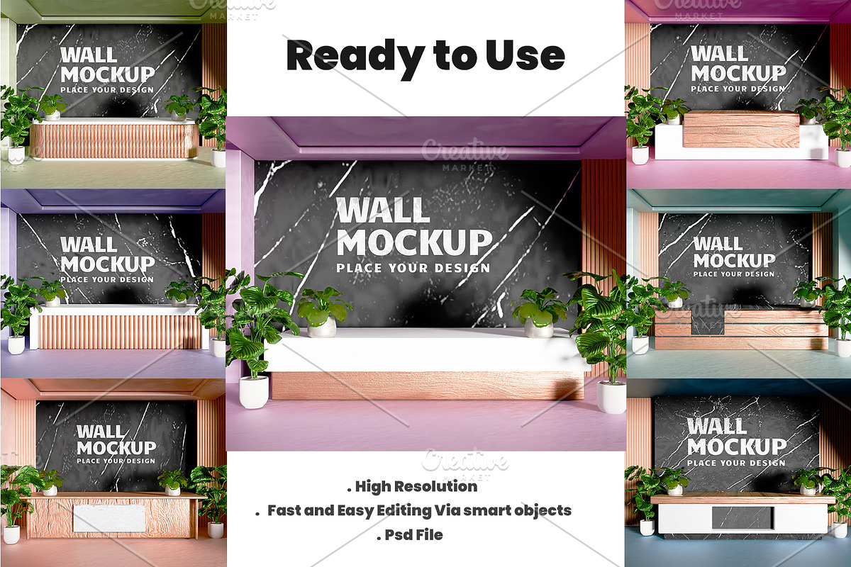 Wall Logo Mockup Bundle, an Advertising Mockup by samsulpassive (Photo 2 of 3)
