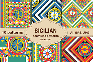 Sicilian carretto siciliano pattern, a Pattern Graphic by Lucia Fox