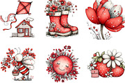Whimsical Spring Clipart Bundle, an Illustration by Designking (Thumbnail 4 of 5)