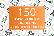 150 Law & Order Line Icons, an Outline Icon by IconBunny (Thumbnail 1 of 6)