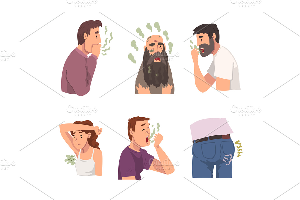 Stinky Man and Woman Character, a Person Illustration by TopVectors