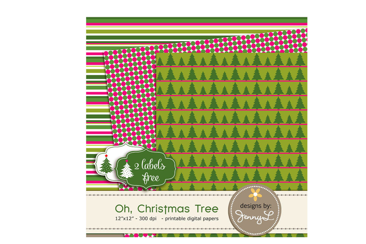 Christmas Trees Digital Papers, a Pattern Graphic by JennyL Designs (Photo 5 of 5)