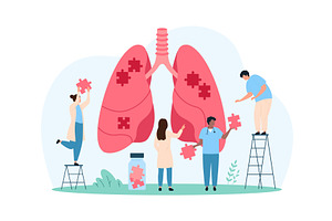 Lung health care design, an Object Illustration by Flashvector