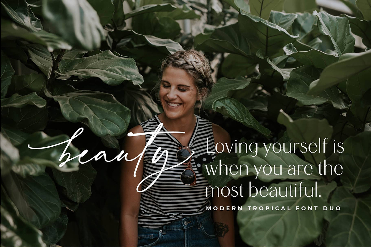 Modern Tropical Font Duo Logo Script, a Sans Serif Font by Mila Garret (Photo 9 of 14)