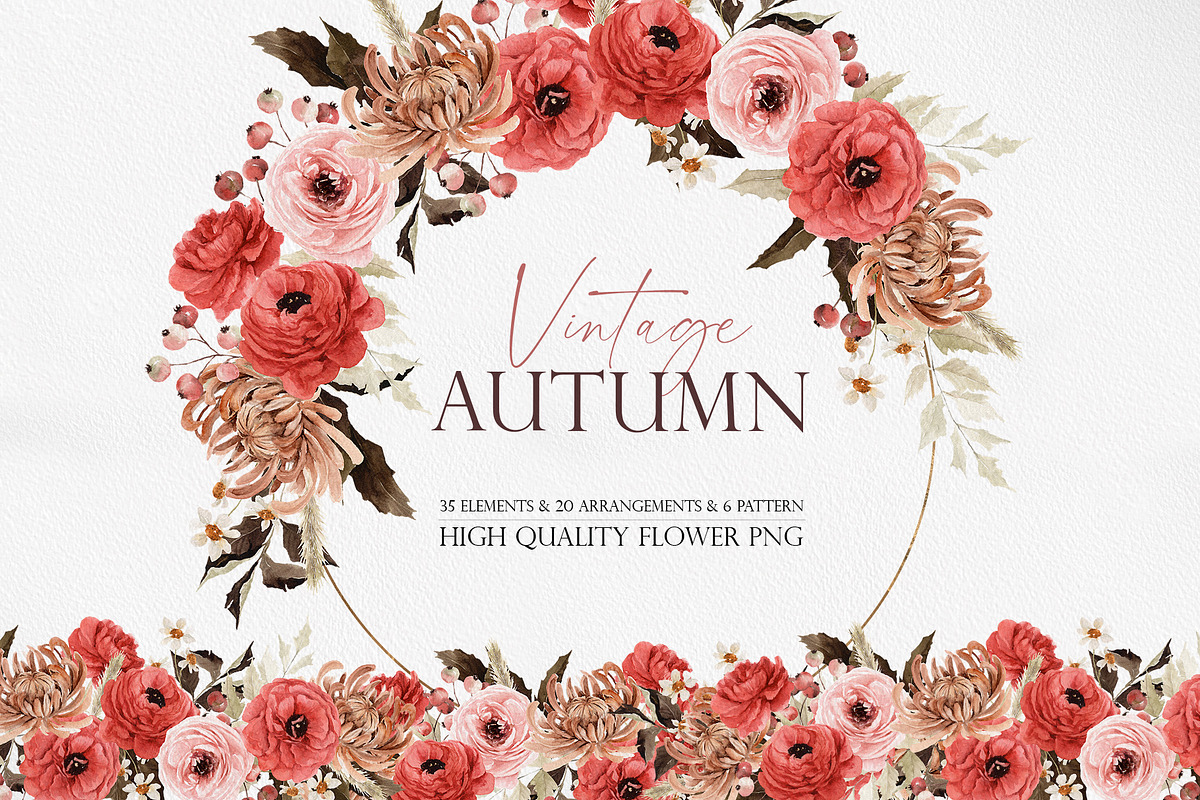 Watercolor flower - Vintage Autumn, an Illustration by Beigetime (Photo 1 of 14)