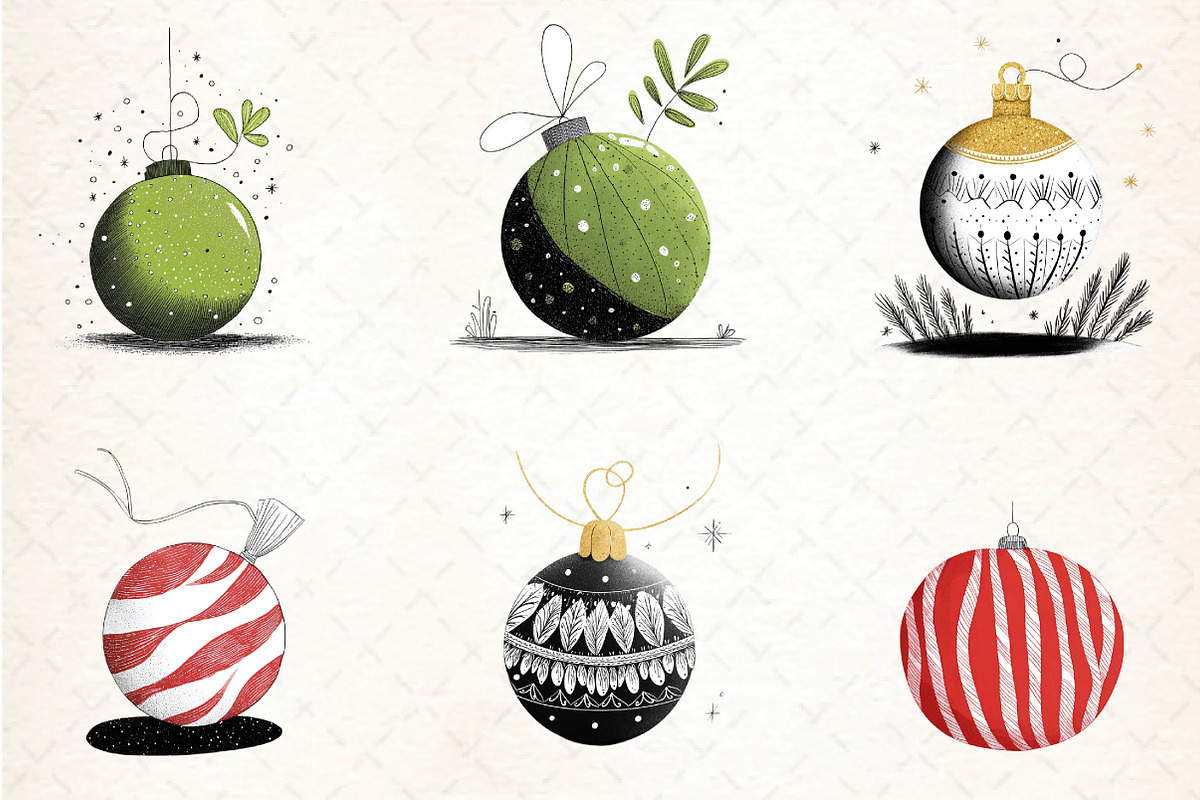 Bauble Clipart Set, an Illustration by DreamCafeArt (Photo 8 of 8)