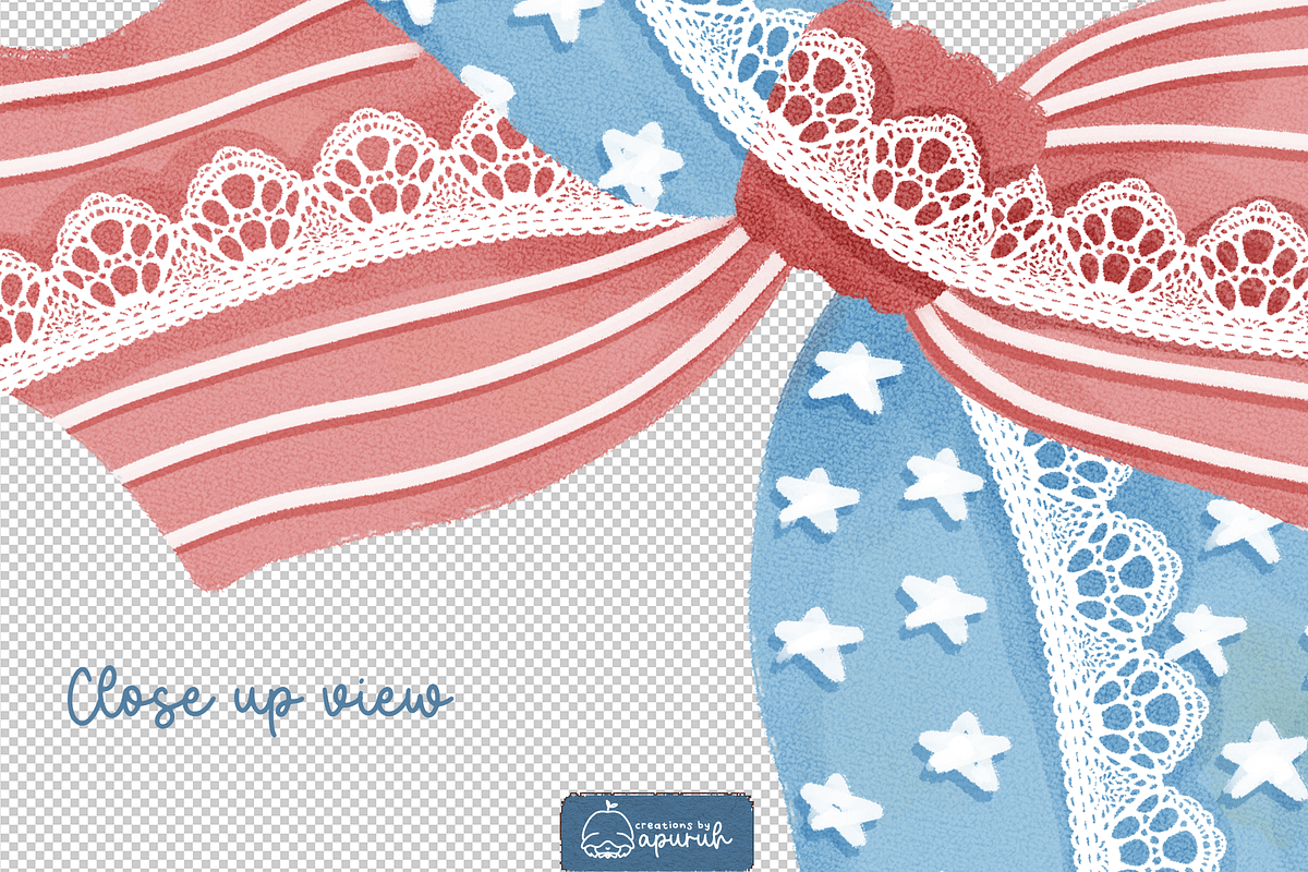 Coquette Bow 4th of July Clipart, a Decorative Illustration by creationsbyapuruh (Photo 4 of 8)