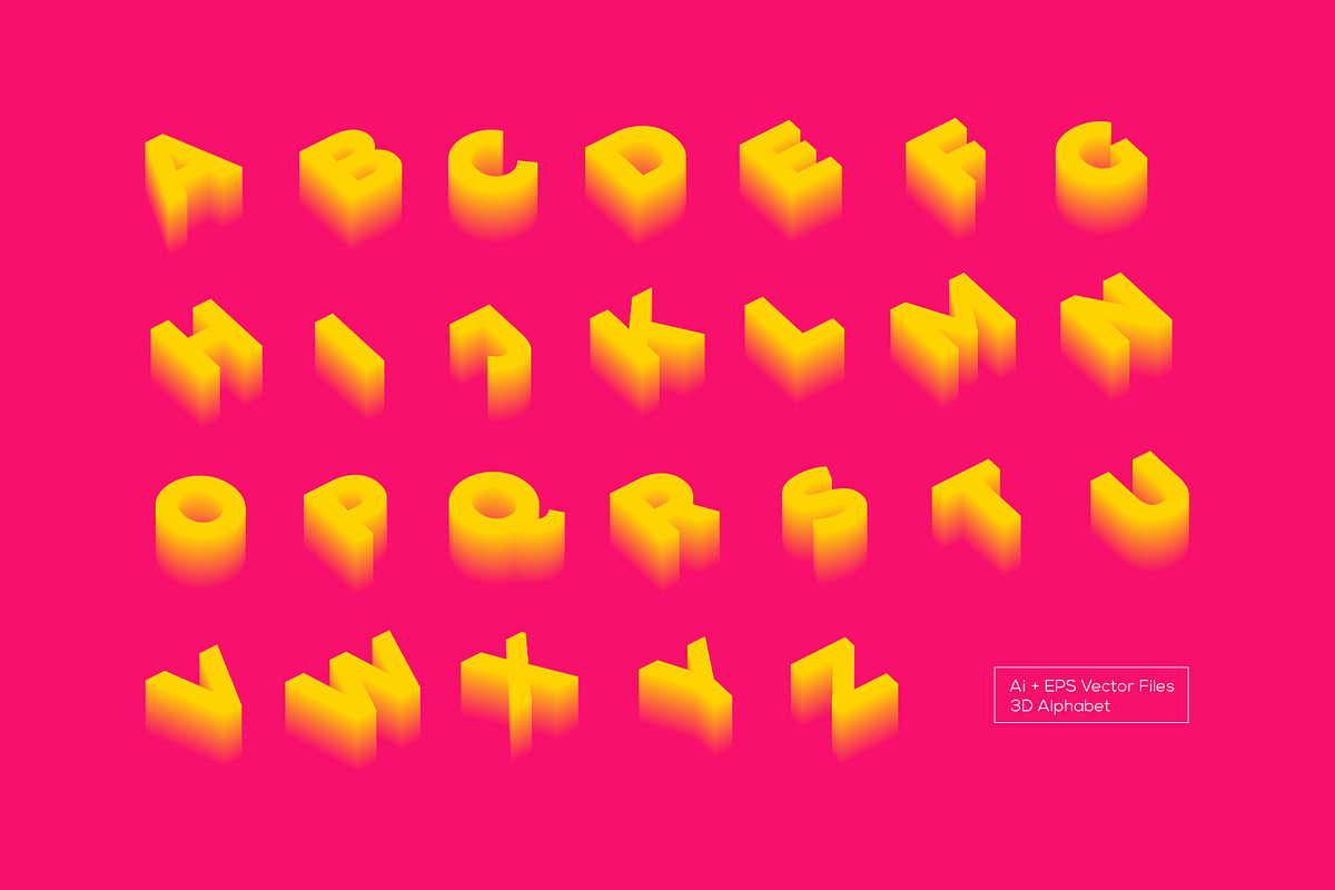 3D Colorful Alphabet Font preview 2