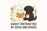 Dogs and Books Lover Ghost PNG, an Illustration by CraftArtStudio (Thumbnail 1 of 4)
