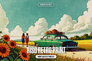 Riso Retro Print Photo Effect, a Layer Style Add-On by iDoodle Studio