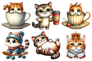 Funny Cat Clipart Bundle, a Decorative Illustration by Pixels.Craft (Thumbnail 3 of 7)