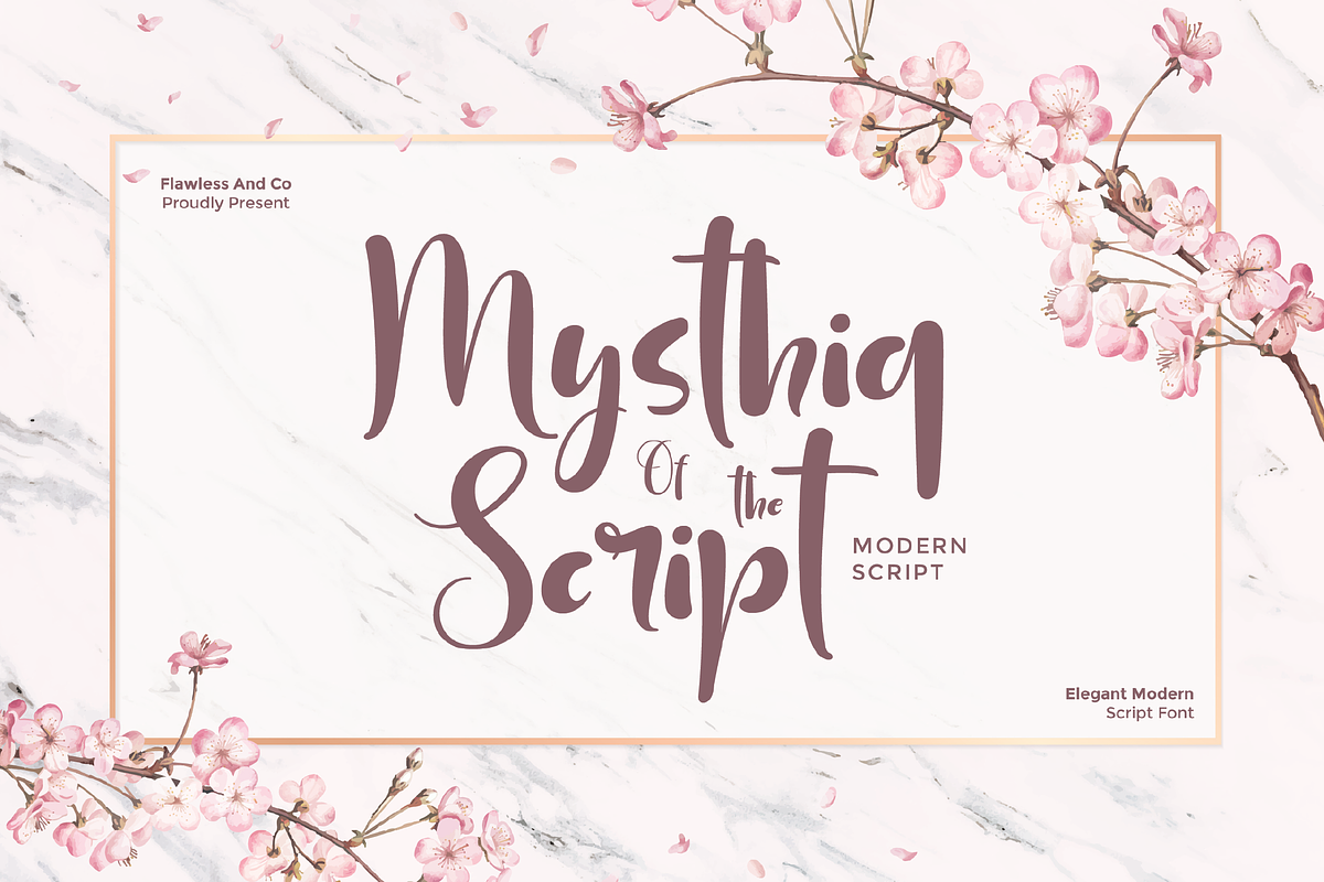 Mysthiq - Modern Script Font, a Script Font by Flawless And Co (Photo 1 of 10)