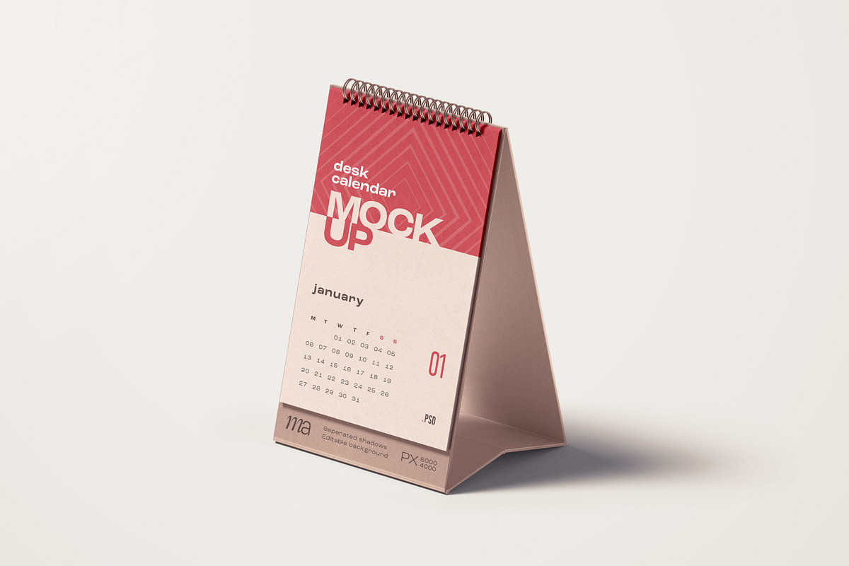 Vertical Desk Calendar Mockup Set, a Print Template by mockupatelier (Photo 5 of 11)