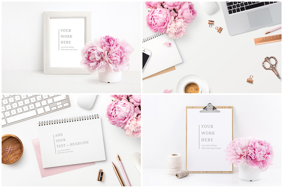 Pink Peonies - 16 Photos and Mockups, a Mockup by Anja Kaiser (Photo 2 of 6)