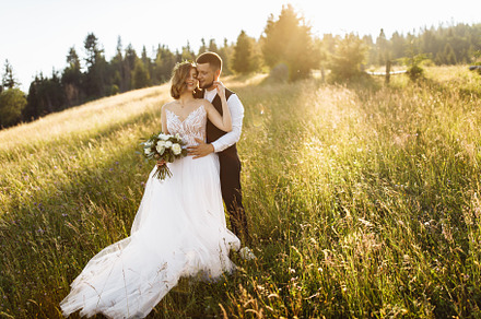 Happy wedding couple