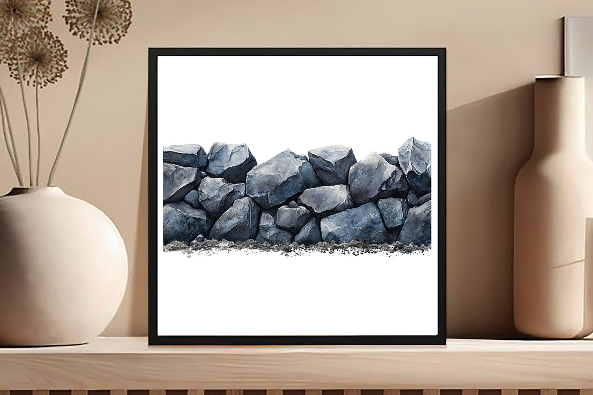 Watercolor Rock Borders Clipart Bund, an Illustration by DreamCafeArt (Photo 5 of 9)