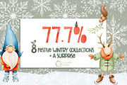 Winter & Christmas Watercolor Bundle, an Illustration by Watercolor Nomads (Thumbnail 1 of 10)
