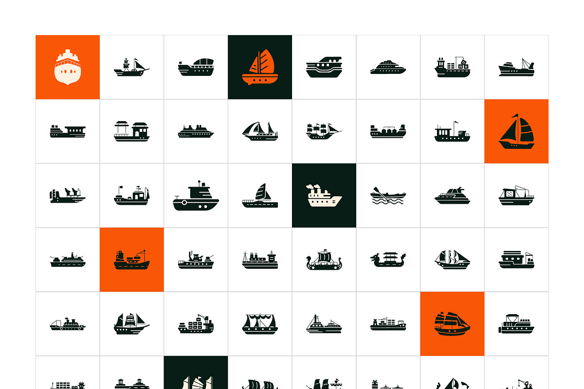 Water Transportation Icons, a Solid Icon by Prosymbols (Photo 6 of 6)