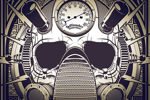 Detailed Vector Skull Illustration