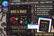 Boos Booze Halloween Canva Invite, an Invitation Template by NH graphic (Thumbnail 1 of 3)