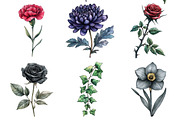 Goth Halloween Wildflowers Clipart, an Illustration by Daily.Designs (Thumbnail 5 of 5)