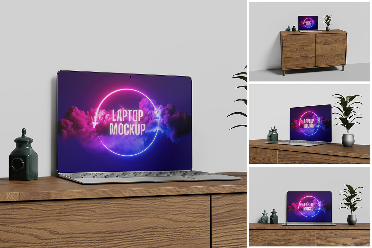 Laptop Mockup, a Wearable Device Mockup by MrLetters (Photo 1 of 5)