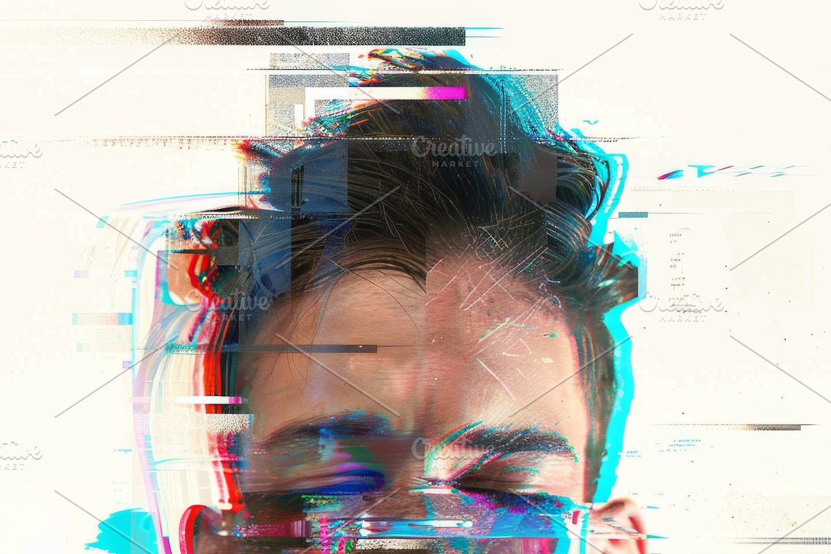 90 Glitch faces, a Person Illustration by Handmadefont (Photo 60 of 94)
