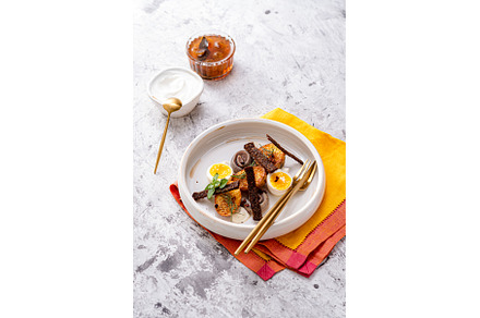 Breakfast with pickled herring, new