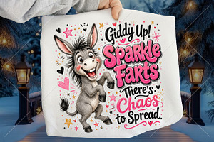 Funny Donkey PNG – Sparkle Farts, a Seasonal Illustration by Canvas Craft