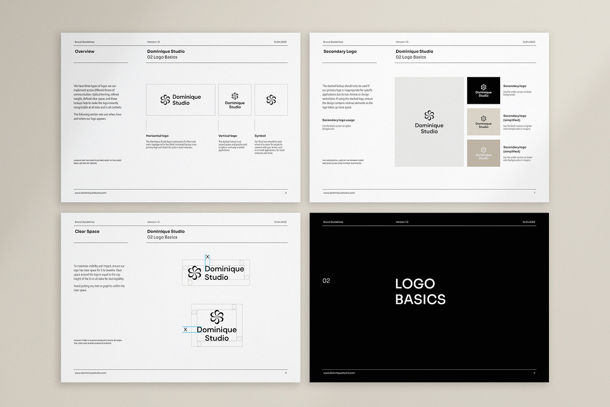 DOMINIQUE STUDIO / Brand Guidelines, a Branding & Logo Template by Studio Dara (Photo 4 of 20)