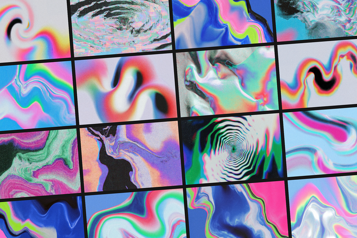 Acid Dreams: Psychedelic Grainy Pack, a Background Graphic by Anastasiia VNSK (Photo 2 of 14)