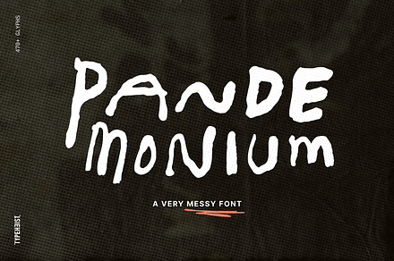 Pandemonium Messy Handwriting Font, a Handwritten Font by TYPEHEIST