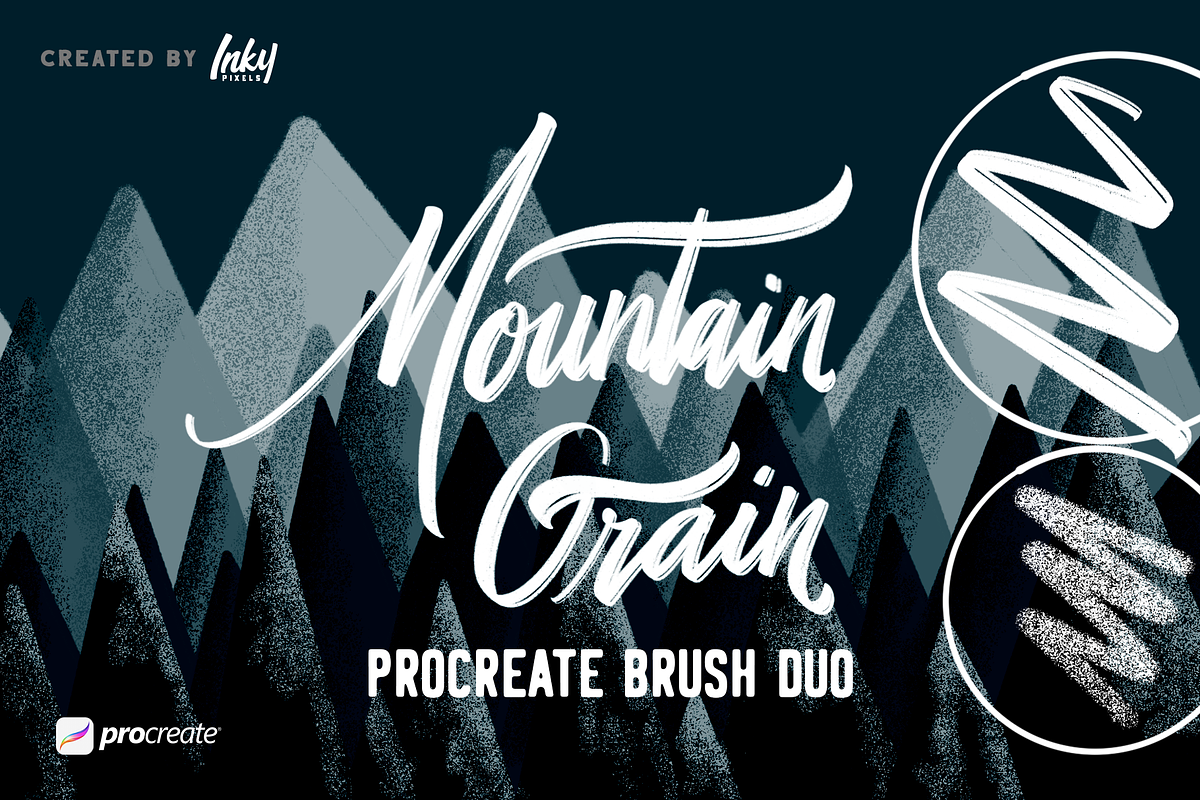 Mountain Grain Lettering Brush Duo, a Brush Add-On by Inky Pixels (Photo 1 of 5)