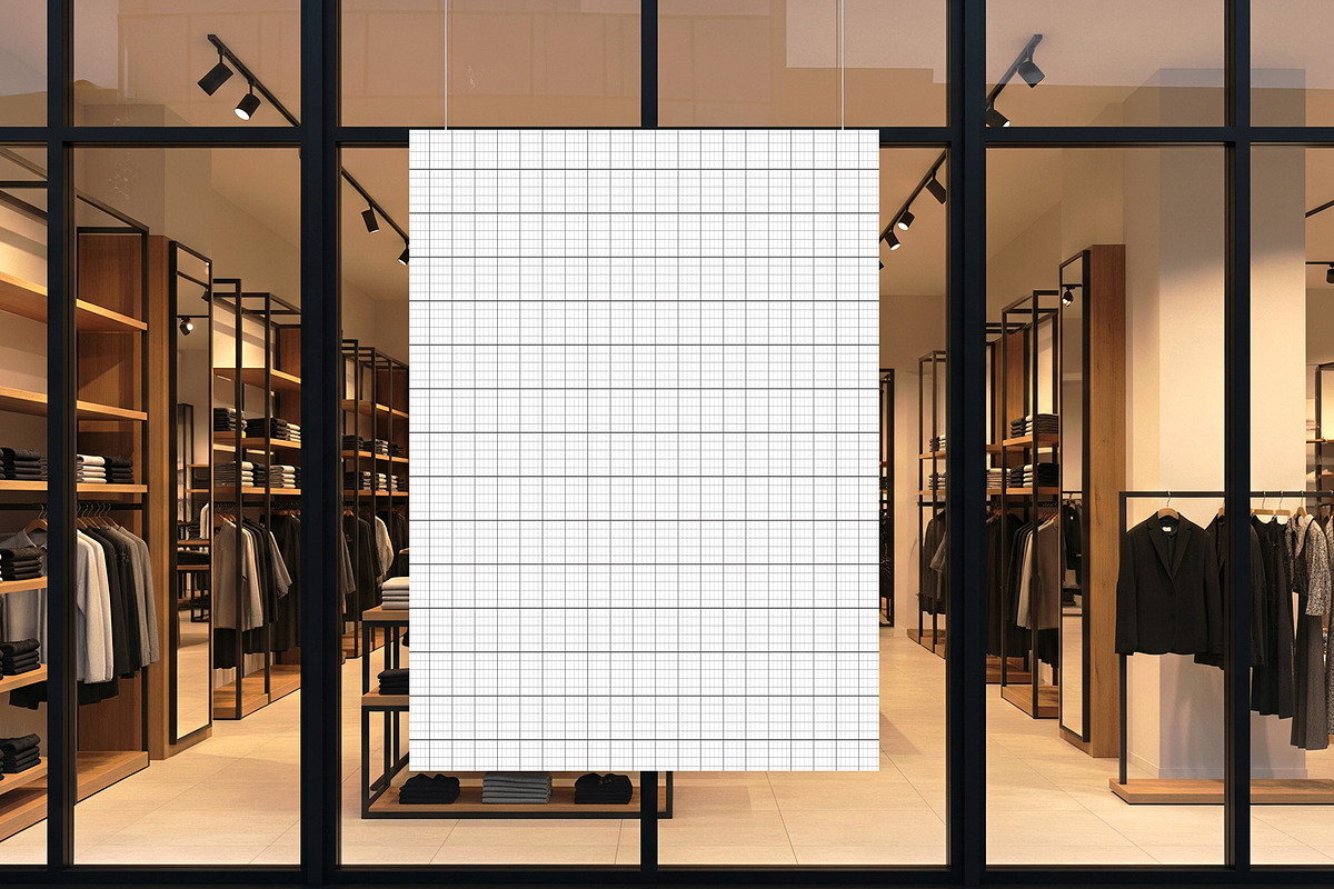 Hanging Store Poster Mockup PSD, an Advertising Mockup by graphypix (Photo 3 of 4)