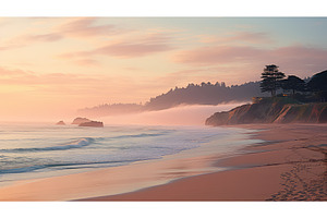 surf early morning beach california, a Nature Photo by pikepicture