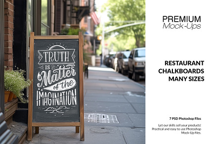 Restaurant Chalkboards Mockups, an Advertising Mockup by mock-ups