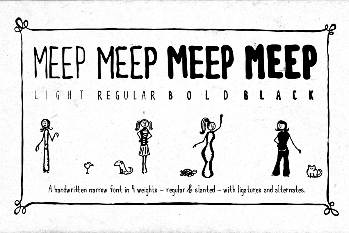 Meep Sisters - 8 fonts
