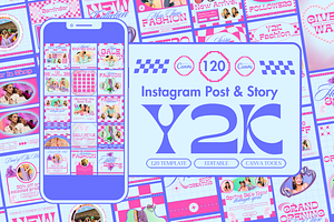 120 Y2K Fashion Instagram Pack