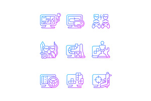 Online Gameplay Icons Set