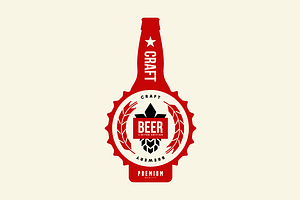 Craft beer brewery vector logo
