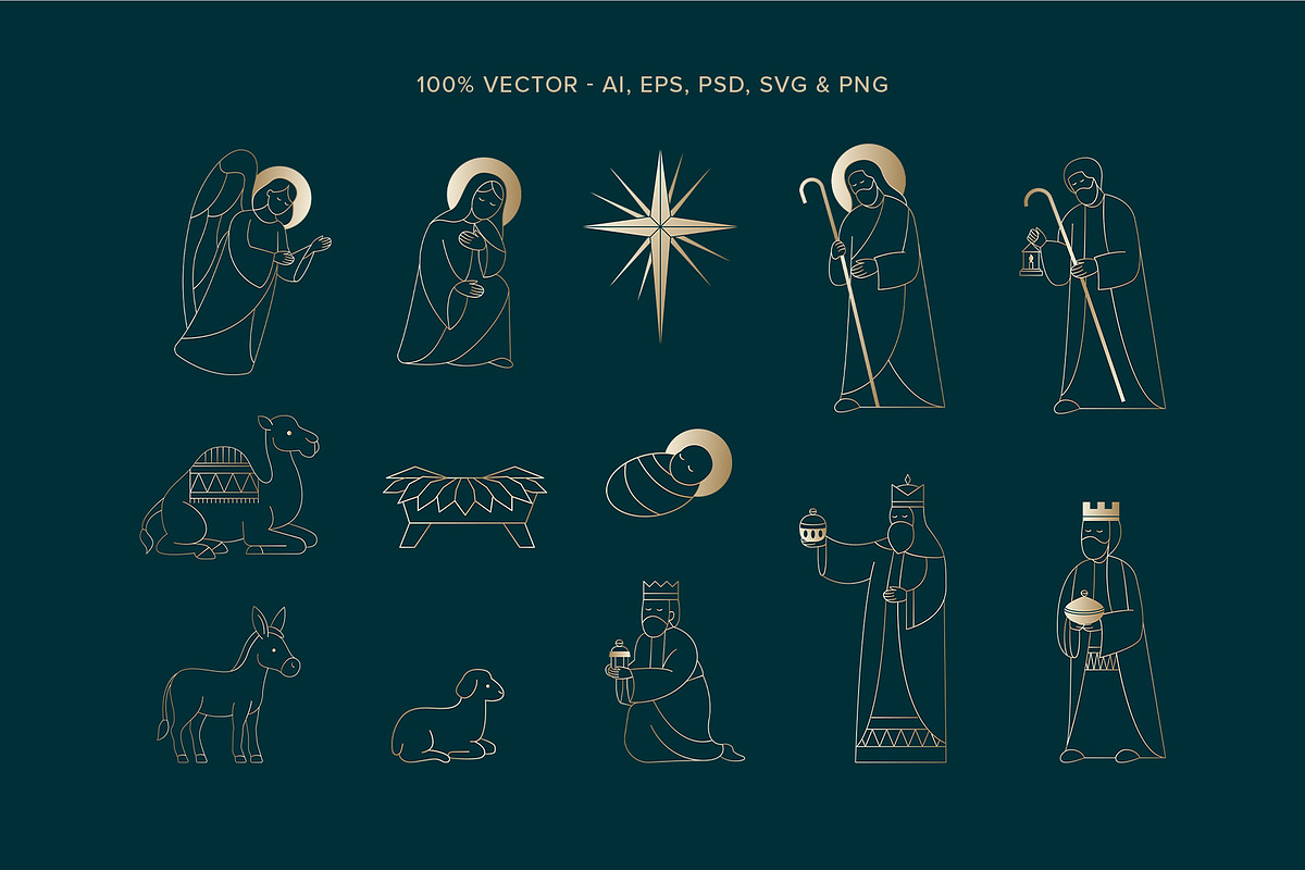 Christmas Nativity Scene Graphics, an Object Graphic by DesignerCandies (Photo 3 of 5)