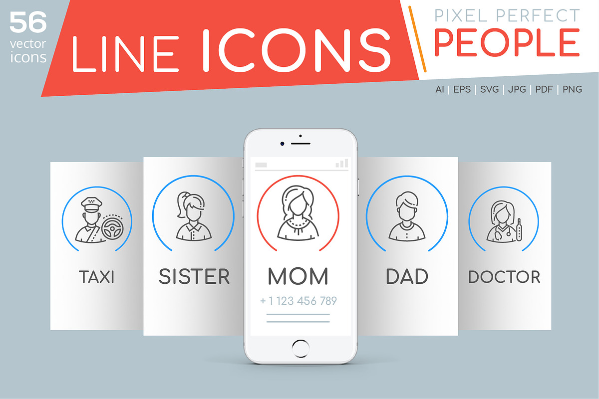 People - Line Icons Collection, an Outline Icon by Boyko Pictures (Photo 1 of 8)