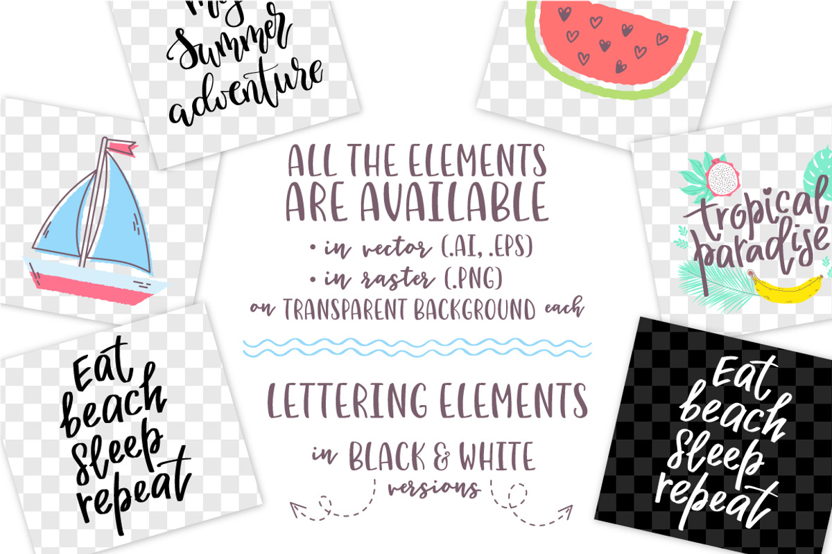 Summer Vibes Design Pack, a Decorative Illustration by Yuzach (Photo 10 of 13)