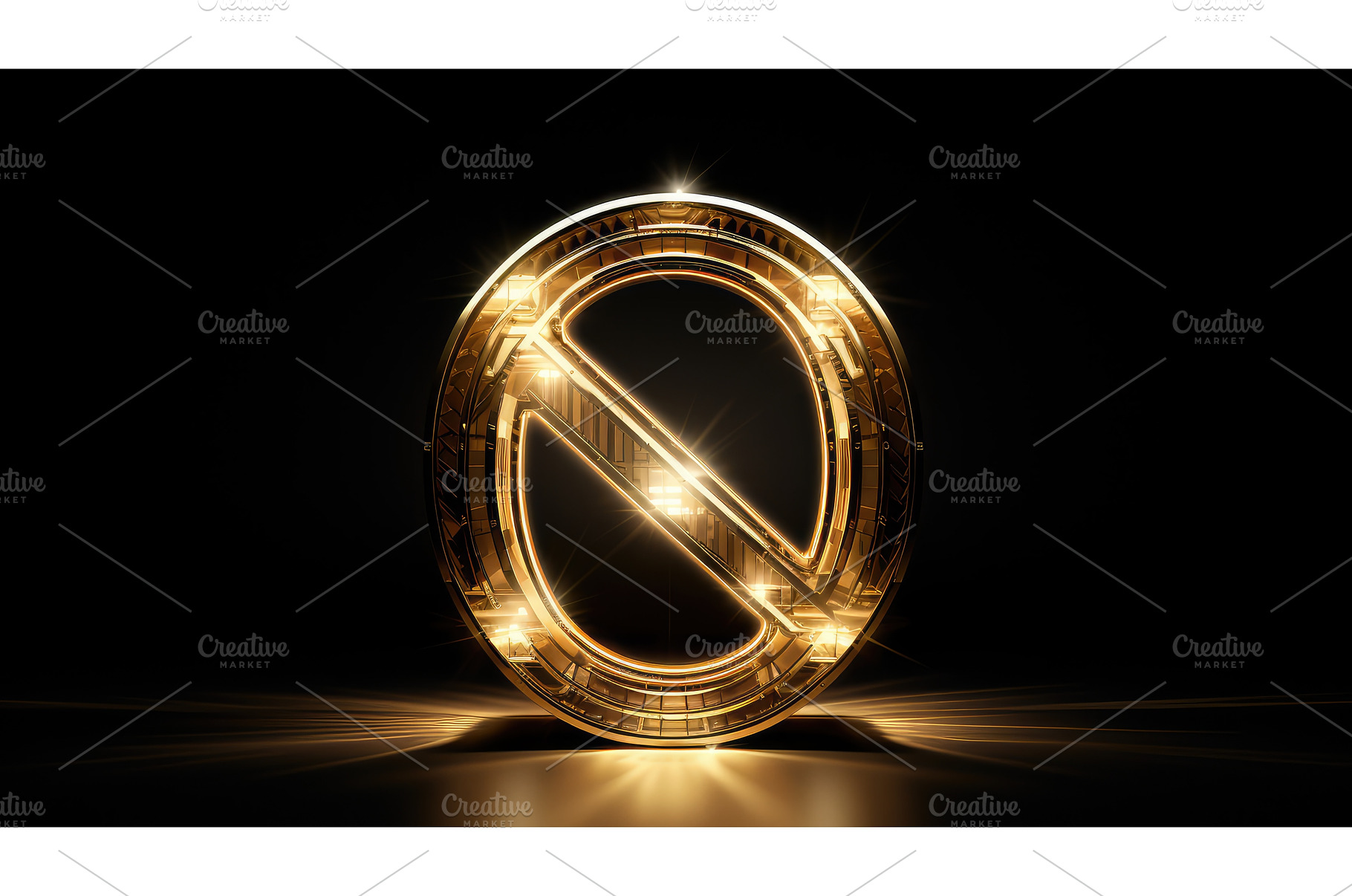 halo gold 3d type ai generated, an Arts & Entertainment Photo by pikepicture