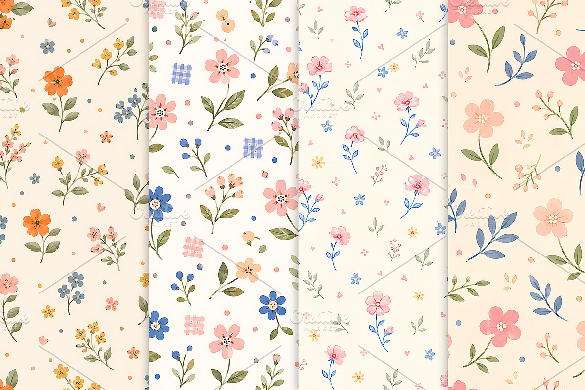 Delicate Ditsy Floral Patterns, a Pattern Graphic by Artonix (Photo 2 of 5)