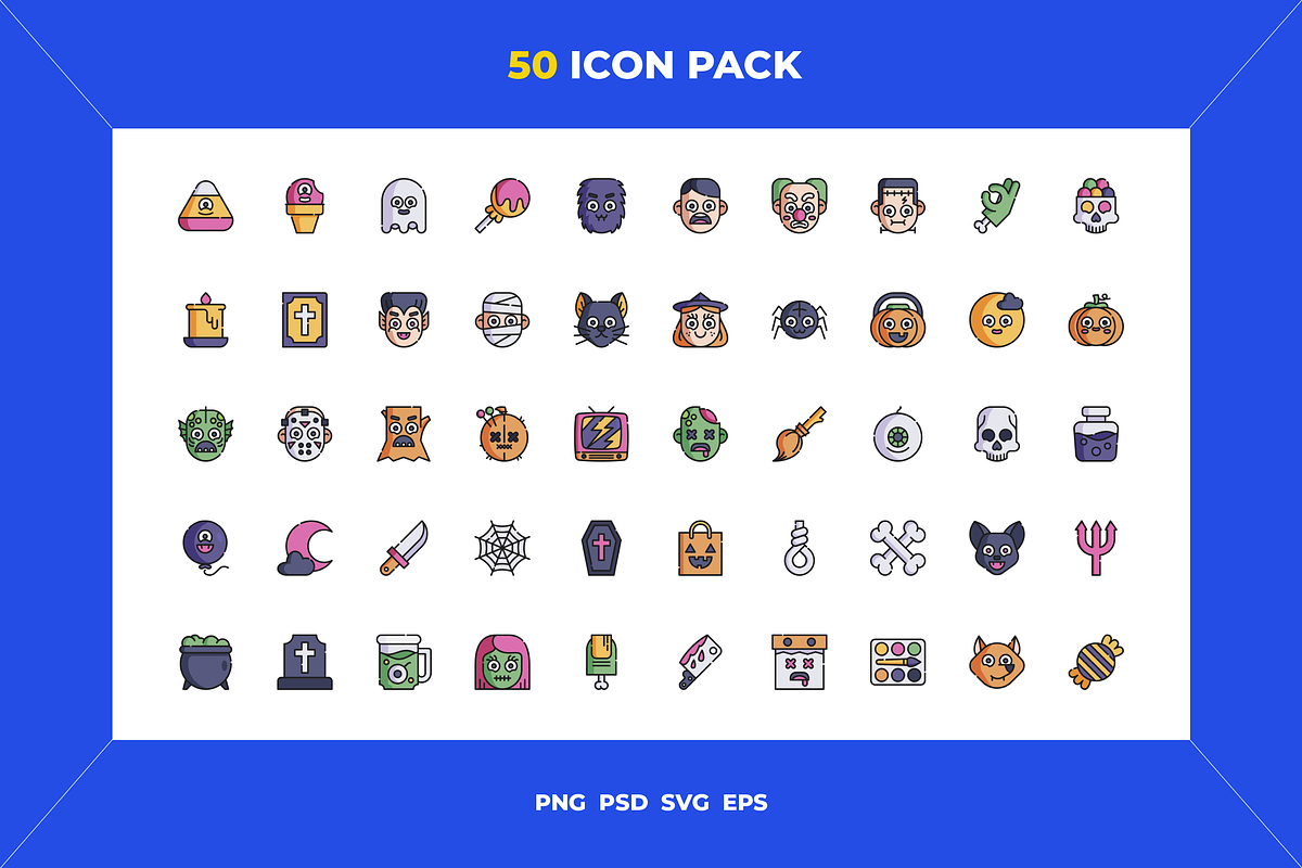 50 Halloween icons, an Outline Icon by Wencory (Photo 1 of 2)